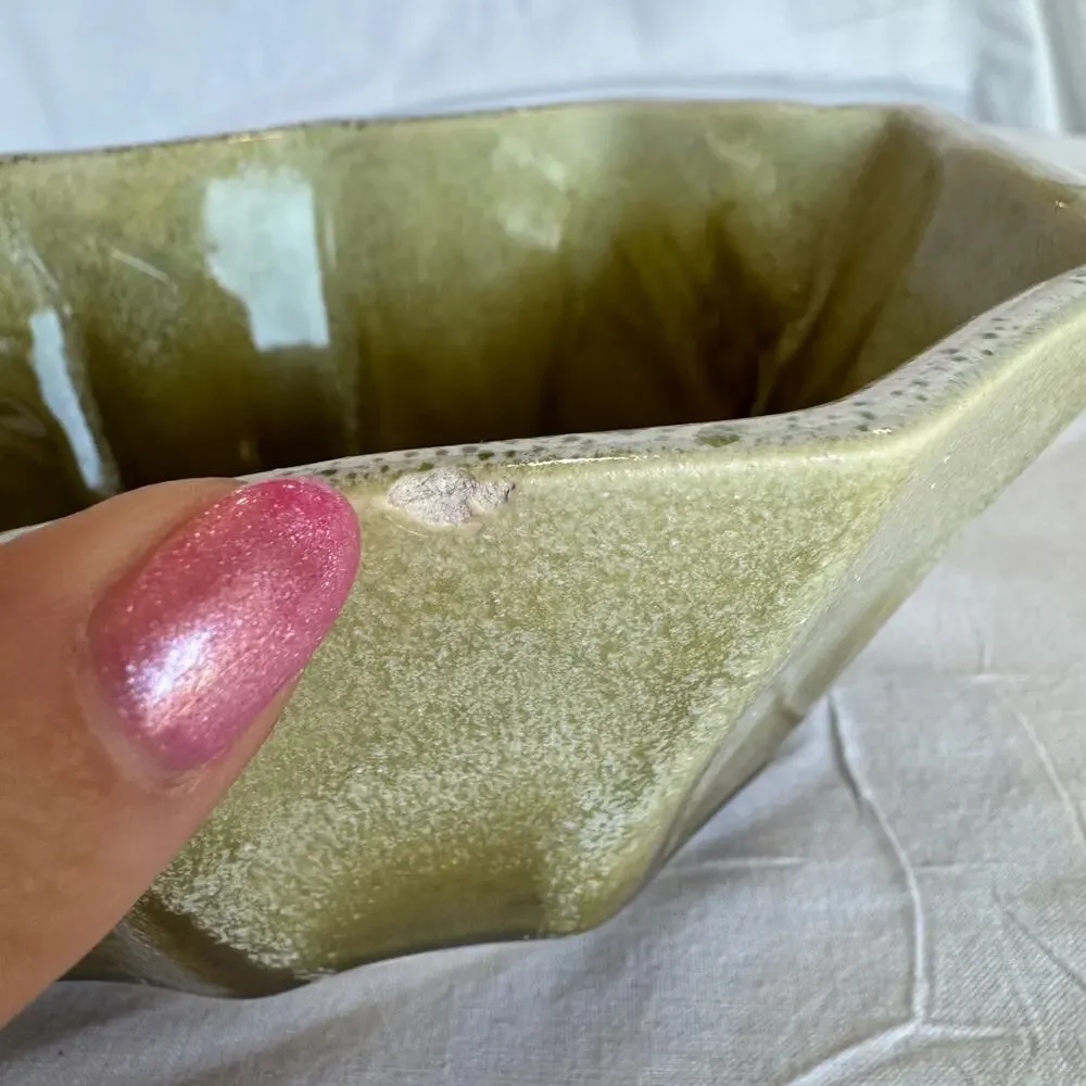 Vintage Planter Green Drip Glaze by California Pottery